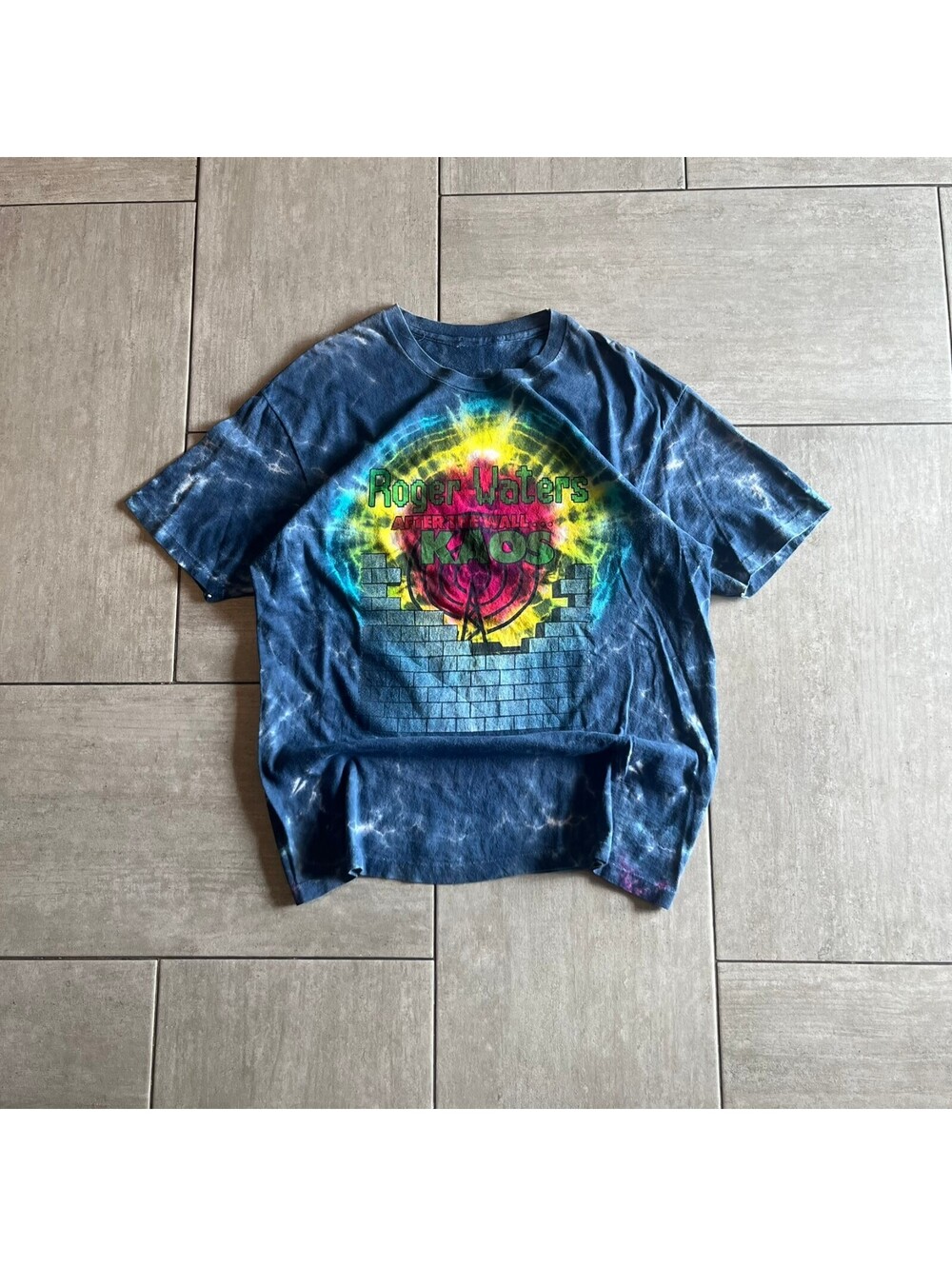 Vintage 80s Roger Waters After The Wall Kaos Tie-Dye Graphic T-Shirt Size L